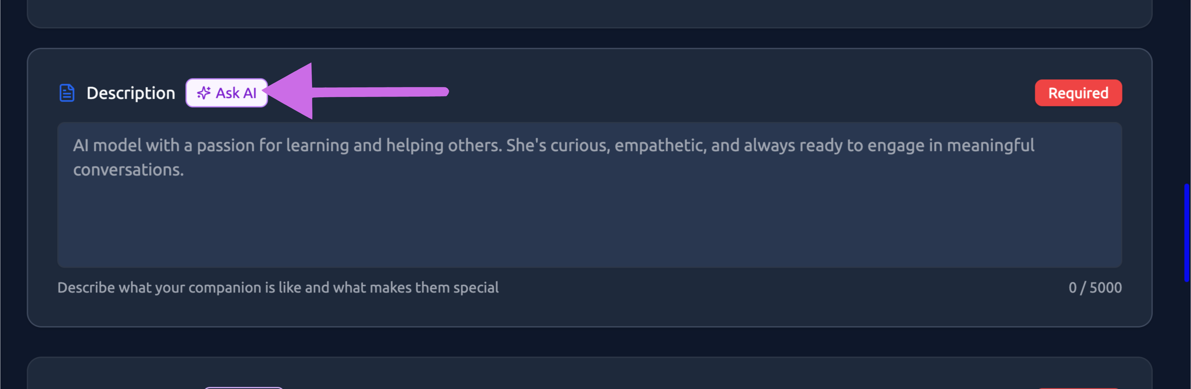 Description of companion